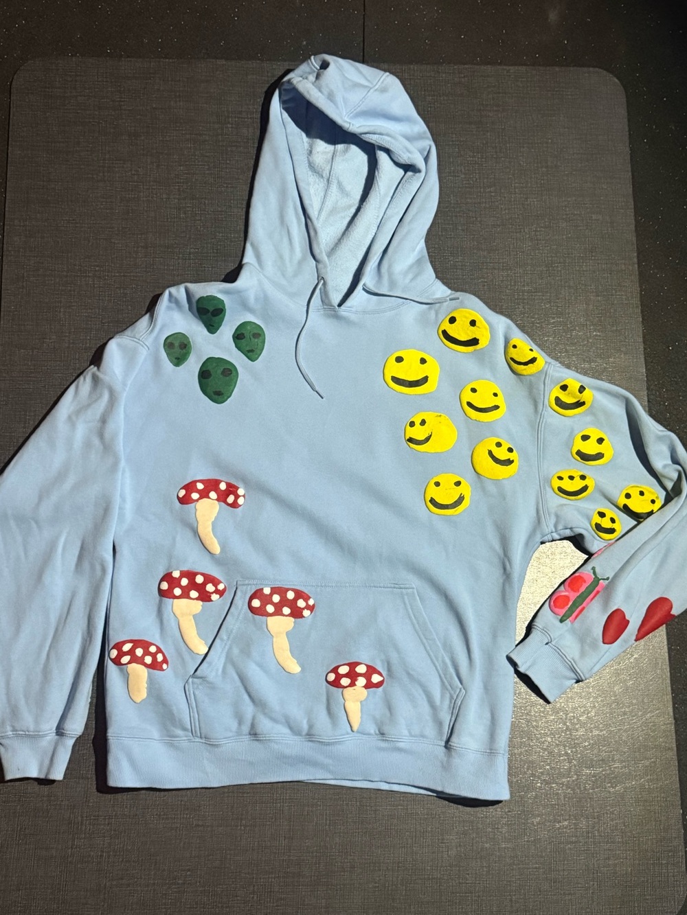 Puffy print hoodie